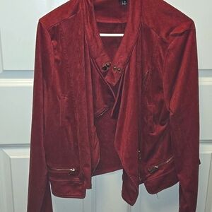 Burgundy crop blazer
